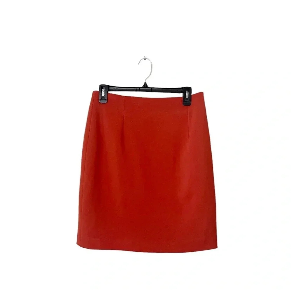 Vintage Halston lifestyle rust orange skirt minimalist contemporary 90's classic
